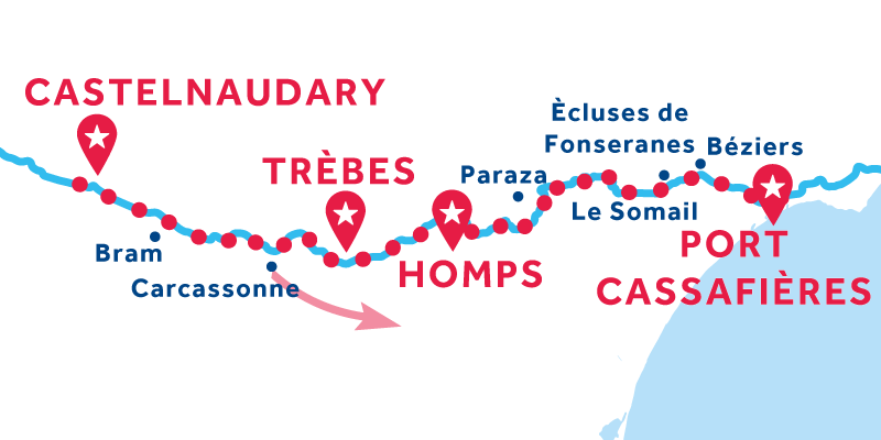Castelnaudary à Port Cassafières ALLER SIMPLE