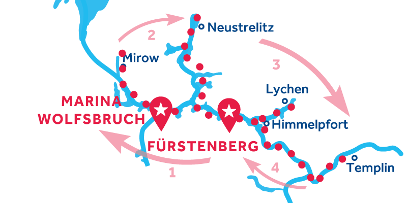 Fürstenberg RETURN via Mirow, Neustrelitz & Templin