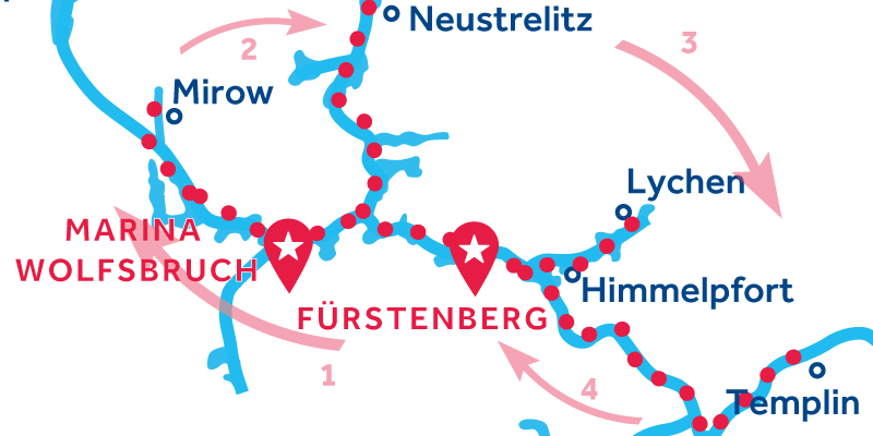 Fürstenberg RETURN via Waren, Neustrelitz & Templin 