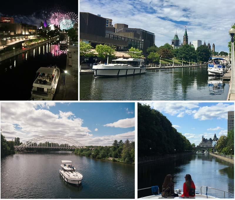 Cruise your luxury houseboat rental into downtown Ottawa